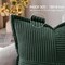 Dark Green Corduroy Pillow Covers with Splicing Set of 2 Super Soft Boho Striped Pillow Covers Broadside Decorative Textured Throw Pillows for Couch Cushion Livingroom 18x18 inch